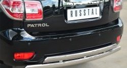 27 999 р. Защита заднего бампера (2 трубы Ø76х42 мм, нержавейка) Russtal Nissan Patrol 6 Y62 рестайлинг (2014-2017)  с доставкой в г. Санкт‑Петербург. Увеличить фотографию 2