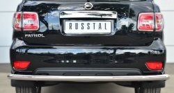 Одинарная защита заднего бампера из трубы диаметром 63 мм (рестайлинг) Russtal Nissan Patrol 6 Y62 дорестайлинг (2010-2014)