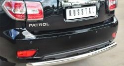 16 899 р. Защита заднего бампера (Ø76 мм, нержавейка) SLITKOFF Nissan Patrol 6 Y62 рестайлинг (2014-2017)  с доставкой в г. Санкт‑Петербург. Увеличить фотографию 2