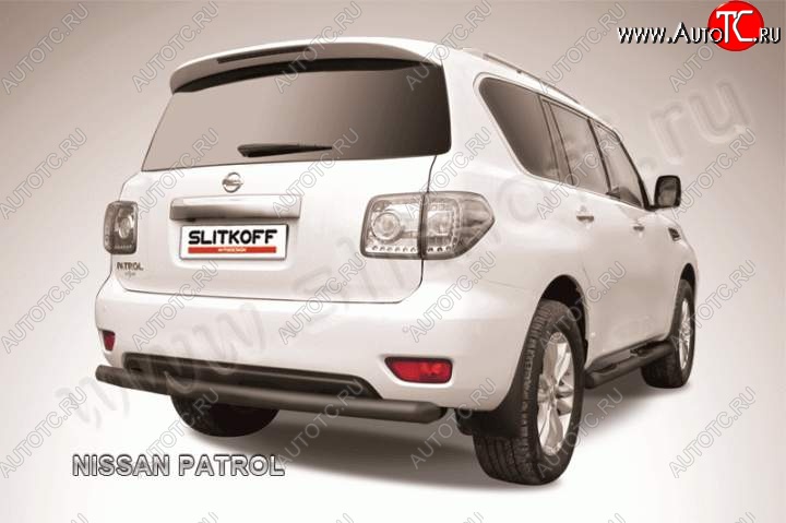 13 999 р. Защита задняя Slitkoff  Nissan Patrol  6 (2010-2014) Y62 дорестайлинг (Цвет: серебристый)  с доставкой в г. Санкт‑Петербург