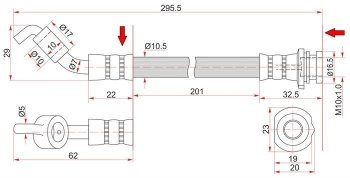 Тормозной шланг SAT (задний, левый)  Presage, Teana  1 J31