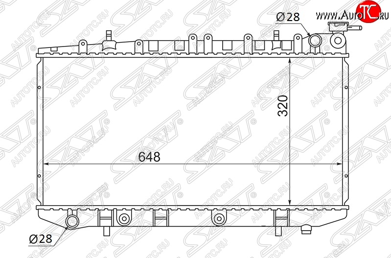 6 549 р. Радиатор двигателя (пластинчатый, МКПП/АКПП) SAT Nissan Pulsar N14 (1990-1995)  с доставкой в г. Санкт‑Петербург