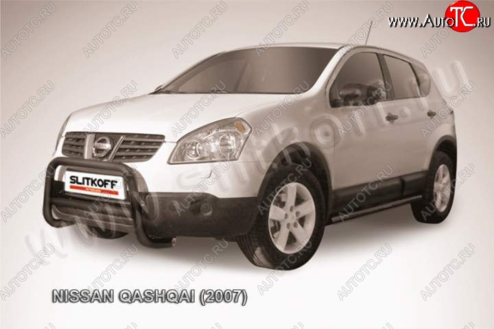 14 849 р. Кенгурятник d57 низкий  Nissan Qashqai  1 (2007-2010) (Цвет: серебристый)  с доставкой в г. Санкт‑Петербург