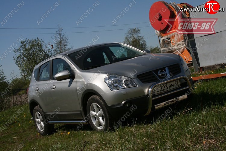 10 889 р. Защита переднего бампера Souz-96 (d60) Nissan Qashqai 1 дорестайлинг (2007-2010)  с доставкой в г. Санкт‑Петербург