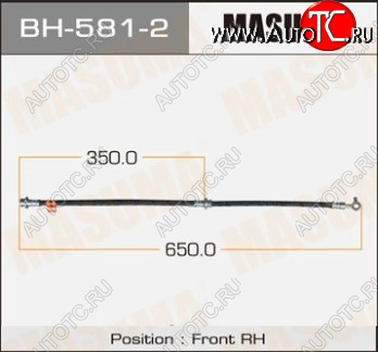 1 359 р. Правый передний тормозной шланг MASUMA Nissan Qashqai 1 дорестайлинг (2007-2010)  с доставкой в г. Санкт‑Петербург