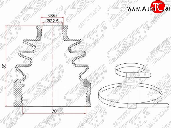 569 р. Пыльник ШРУСа (внутренний) SAT  Nissan Qashqai  1 (2007-2013), Toyota Corolla  E120 (2000-2004)  с доставкой в г. Санкт‑Петербург