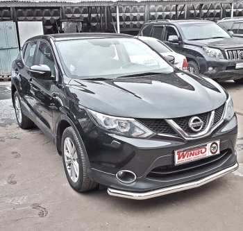 7 449 р. Защита переднего бампера WINBO (Ø63 мм, нержавейка)  Nissan Qashqai  2 (2013-2019)  с доставкой в г. Санкт‑Петербург. Увеличить фотографию 1