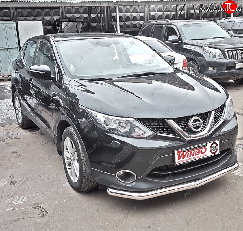 7 449 р. Защита переднего бампера WINBO (Ø63 мм, нержавейка)  Nissan Qashqai  2 (2013-2019)  с доставкой в г. Санкт‑Петербург