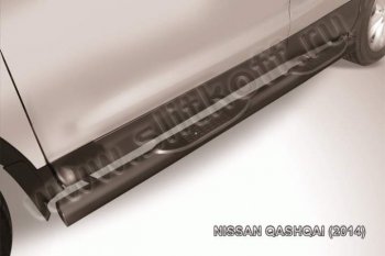 10 749 р. Защита порогов Slitkoff  Nissan Qashqai  2 (2013-2019) J11 дорестайлинг (Цвет: серебристый)  с доставкой в г. Санкт‑Петербург. Увеличить фотографию 1