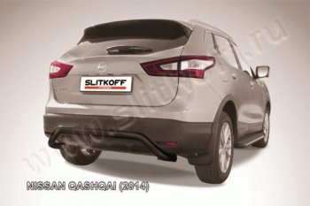 7 449 р. Защита задняя Slitkoff  Nissan Qashqai  2 (2013-2019) J11 дорестайлинг (Цвет: серебристый)  с доставкой в г. Санкт‑Петербург. Увеличить фотографию 1