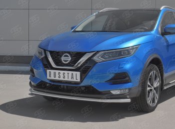 15 499 р. Защита переднего бампера (Ø42 мм, нержавейка) SLITKOFF  Nissan Qashqai  2 (2017-2022) J11 рестайлинг  с доставкой в г. Санкт‑Петербург. Увеличить фотографию 2