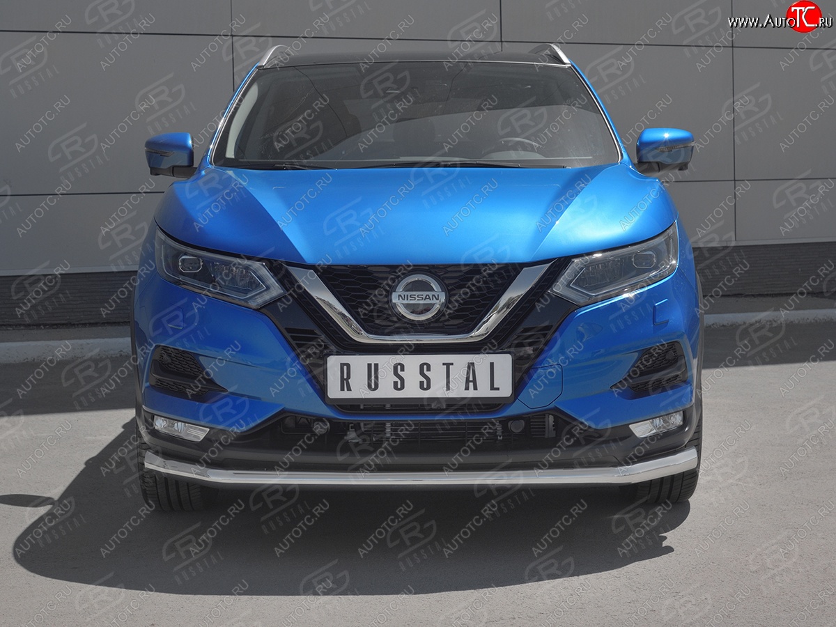 12 499 р. Защита переднего бампера (Ø 63 мм, нержавейка) Russtal Nissan Qashqai 2 J11 рестайлинг (2017-2022)  с доставкой в г. Санкт‑Петербург