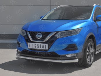 12 499 р. Защита переднего бампера (Ø 63 мм, нержавейка) Russtal Nissan Qashqai 2 J11 рестайлинг (2017-2022)  с доставкой в г. Санкт‑Петербург. Увеличить фотографию 2