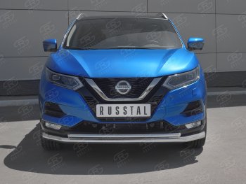 13 999 р. Защита переднего бампера (2 трубы Ø63 и 42 мм, нержавейка) Russtal Nissan Qashqai 2 J11 рестайлинг (2017-2022)  с доставкой в г. Санкт‑Петербург. Увеличить фотографию 1