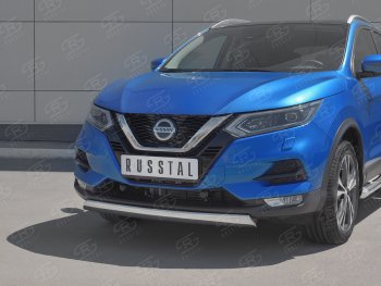 14 999 р. Защита переднего бампера (Ø75x42 мм, нержавейка) Russtal Nissan Qashqai 2 J11 рестайлинг (2017-2022)  с доставкой в г. Санкт‑Петербург. Увеличить фотографию 2