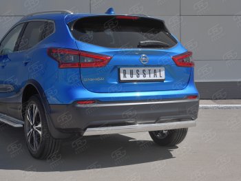 14 999 р. Защита заднего бампера (Ø75x42 мм, нержавейка) Russtal Nissan Qashqai 2 J11 рестайлинг (2017-2022)  с доставкой в г. Санкт‑Петербург. Увеличить фотографию 2