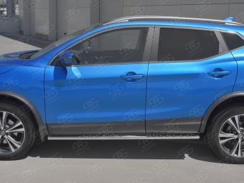 21 749 р. Защита порогов (Ø75x42 мм с проступью, нержавейка) Russtal Nissan Qashqai 2 J11 рестайлинг (2017-2022)  с доставкой в г. Санкт‑Петербург. Увеличить фотографию 2