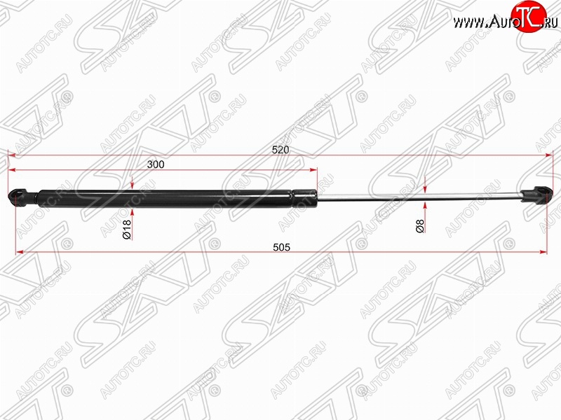 679 р. Газовый упор крышки багажника SAT  Nissan Qashqai +2  1 (2008-2014) J10 дорестайлинг, J10 рестайлинг  с доставкой в г. Санкт‑Петербург