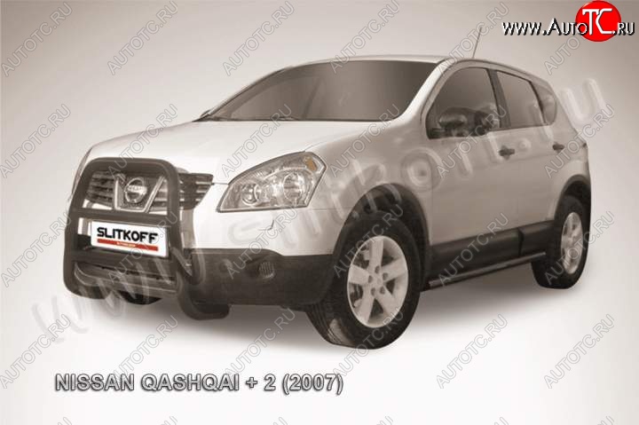 15 949 р. Кенгурятник d57 высокий Nissan Qashqai +2 1 J10 дорестайлинг (2008-2010) (Цвет: серебристый)  с доставкой в г. Санкт‑Петербург