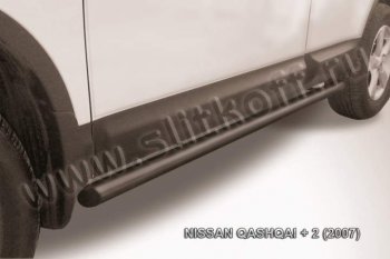 8 549 р. Защита порогов Slitkoff  Nissan Qashqai +2  1 (2008-2010) J10 дорестайлинг (Цвет: серебристый)  с доставкой в г. Санкт‑Петербург. Увеличить фотографию 1