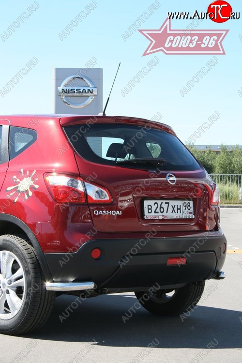 9 179 р. Защита заднего бампера из боковых уголков Souz-96 (d60) Nissan Qashqai +2 1 J10 дорестайлинг (2008-2010)  с доставкой в г. Санкт‑Петербург