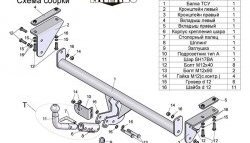 9 549 р. Фаркоп Лидер Плюс (с быстросъёмным шаром) Nissan Qashqai +2 1 J10 дорестайлинг (2008-2010) (Без электропакета)  с доставкой в г. Санкт‑Петербург. Увеличить фотографию 3