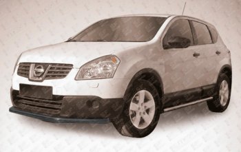 7 799 р. Защита переднего бампера Slitkoff (Ø 57 мм, длинная).  Nissan Qashqai  1 (2010-2013) (Сталь с полимерным покрытием. Цвет: черный)  с доставкой в г. Санкт‑Петербург. Увеличить фотографию 1