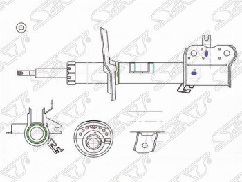 Левый амортизатор передний SAT Nissan Qashqai 1 дорестайлинг (2007-2010)