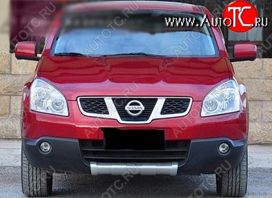 2 999 р. Накладка на передний бампер CT Nissan Qashqai 1 J10 рестайлинг (2010-2013) (Неокрашенная)  с доставкой в г. Санкт‑Петербург