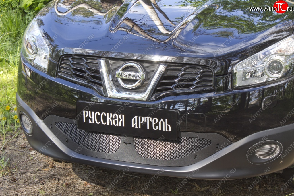 1 799 р. Защитная сетка решетки переднего бампера РА  Nissan Qashqai  1 (2010-2013)  с доставкой в г. Санкт‑Петербург