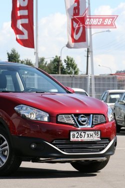 16 919 р. Защита переднего бампера Souz-96 (d42) Nissan Qashqai 1 J10 рестайлинг (2010-2013)  с доставкой в г. Санкт‑Петербург. Увеличить фотографию 1