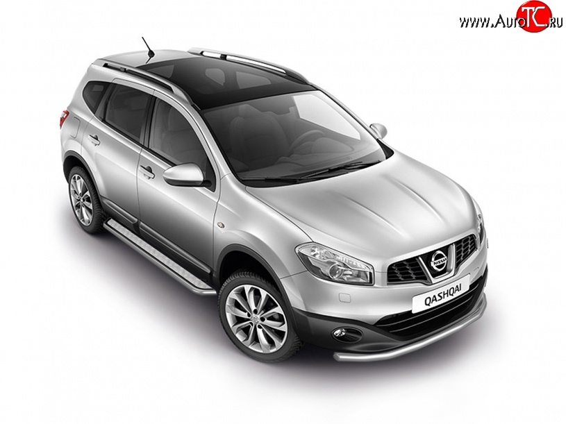 7 199 р. Широкая защита порогов Petroil Tuning  Nissan Qashqai  1 (2010-2013) J10 рестайлинг (Нержавеющая полированная сталь)  с доставкой в г. Санкт‑Петербург