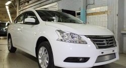 1 539 р. Сетка на бампер Russtal (хром)  Nissan Sentra  7 (2014-2017)  с доставкой в г. Санкт‑Петербург. Увеличить фотографию 1