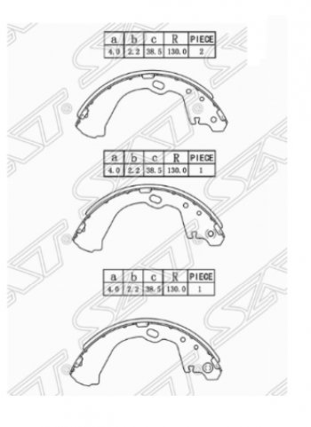 2 479 р. Комплект задних тормозных колодок SAT  Nissan Serena  2 (2001-2005)  с доставкой в г. Санкт‑Петербург. Увеличить фотографию 1