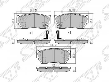 959 р. Колодки тормозные SAT (передние)  Nissan Sunny  N14 (1990-1998)  с доставкой в г. Санкт‑Петербург. Увеличить фотографию 1