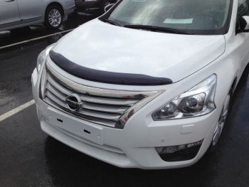 2 699 р. Дефлектор капота SIM  Nissan Teana  3 L33 (2014-2020) дорестайлинг  с доставкой в г. Санкт‑Петербург. Увеличить фотографию 1