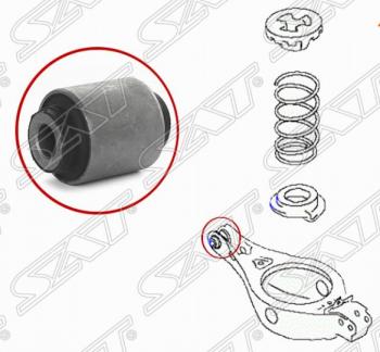 299 р. Сайлентблок заднего поперечного рычага SAT (под пружину)  Nissan Teana  2 J32 (2008-2014) дорестайлинг, рестайлинг  с доставкой в г. Санкт‑Петербург. Увеличить фотографию 1