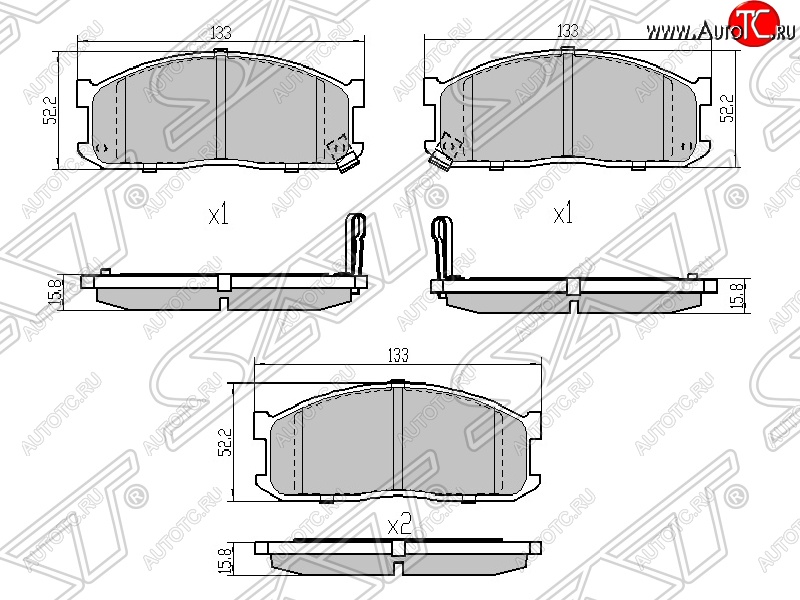 1 179 р. Колодки тормозные SAT (передние)  Nissan Terrano  WD21 (1985-1995) дорестайлинг  с доставкой в г. Санкт‑Петербург