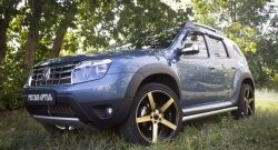 6 249 р. Накладки колесных арок RA (короткие, комплект)  Renault Duster  HS (2010-2015) дорестайлинг (Поверхность шагрень)  с доставкой в г. Санкт‑Петербург. Увеличить фотографию 3