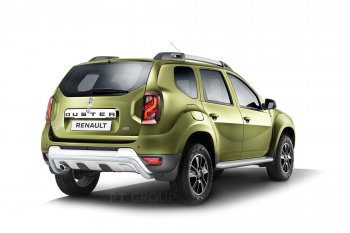 15 899 р. Порожки для ног из трубы Ø51 с алюминиевой площадкой Petroil Tuning Эстонец Renault Duster HS рестайлинг (2015-2021) (Черный (Шагрень))  с доставкой в г. Санкт‑Петербург. Увеличить фотографию 2