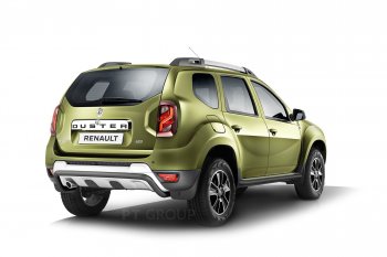 15 899 р. Порожки для ног из трубы Ø51 с алюминиевой площадкой Petroil Tuning Эстонец Renault Duster HS рестайлинг (2015-2021) (Черный (Шагрень))  с доставкой в г. Санкт‑Петербург. Увеличить фотографию 3