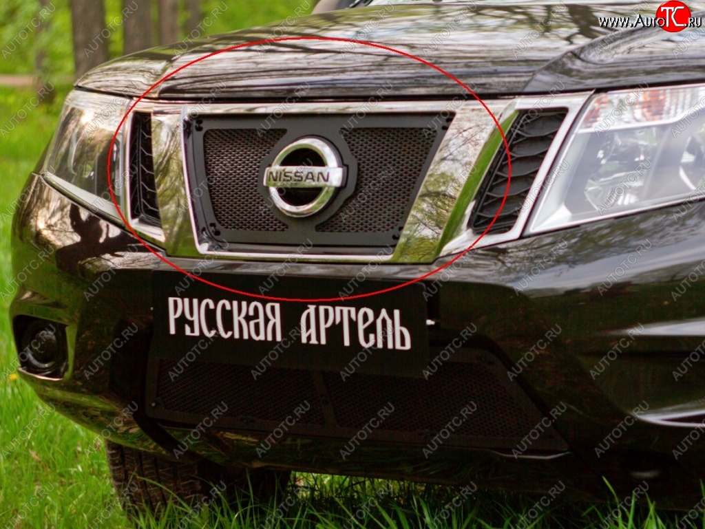 1 379 р. Защитная сетка решетки радиатора РА Nissan Terrano D10 дорестайлинг (2013-2016)  с доставкой в г. Санкт‑Петербург