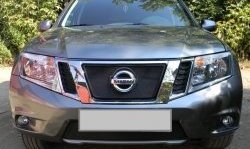 1 469 р. Нижняя сетка на бампер Russtal (черная) Nissan Terrano D10 дорестайлинг (2013-2016)  с доставкой в г. Санкт‑Петербург. Увеличить фотографию 4