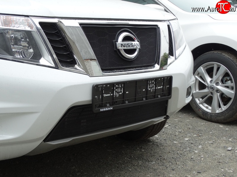 1 559 р. Сетка в решетку радиатора Russtal  Nissan Terrano  D10 (2013-2022) дорестайлинг, рестайлинг (черная)  с доставкой в г. Санкт‑Петербург