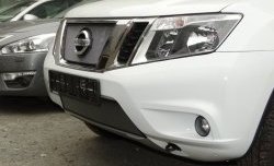 1 539 р. Нижняя сетка на бампер Russtal (хром) Nissan Terrano D10 дорестайлинг (2013-2016)  с доставкой в г. Санкт‑Петербург. Увеличить фотографию 2