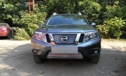 1 539 р. Нижняя сетка на бампер Russtal (хром) Nissan Terrano D10 дорестайлинг (2013-2016)  с доставкой в г. Санкт‑Петербург. Увеличить фотографию 4