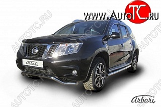 10 349 р. Защита переднего бампера Arbori (волна, нержавейка, 1 труба d57 mm). Nissan Terrano D10 рестайлинг (2016-2022)  с доставкой в г. Санкт‑Петербург