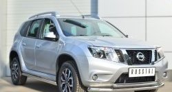 17 599 р. Защита переднего бампера (2 трубыØ63 и 42 мм, нержавейка) SLITKOFF Nissan Terrano D10 рестайлинг (2016-2022)  с доставкой в г. Санкт‑Петербург. Увеличить фотографию 4