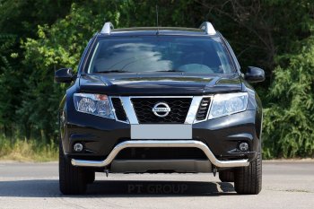 17 999 р. Защита переднего бампера Petroil Tuning (d63, волна) Nissan Terrano D10 дорестайлинг (2013-2016) (Нержавеющая полированная сталь)  с доставкой в г. Санкт‑Петербург. Увеличить фотографию 1