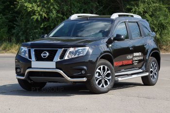 17 999 р. Защита переднего бампера Petroil Tuning (d63, волна) Nissan Terrano D10 дорестайлинг (2013-2016) (Нержавеющая полированная сталь)  с доставкой в г. Санкт‑Петербург. Увеличить фотографию 2